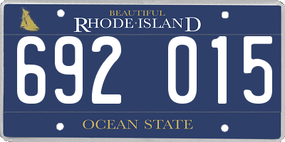 RI license plate 692015