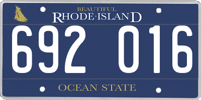 RI license plate 692016