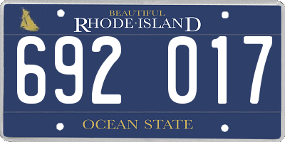 RI license plate 692017