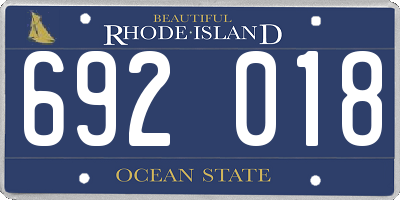 RI license plate 692018
