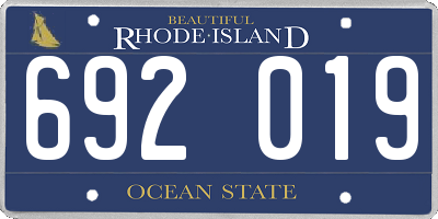 RI license plate 692019