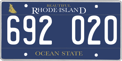 RI license plate 692020