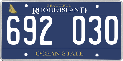 RI license plate 692030