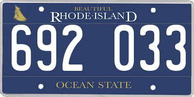 RI license plate 692033