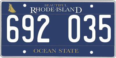 RI license plate 692035
