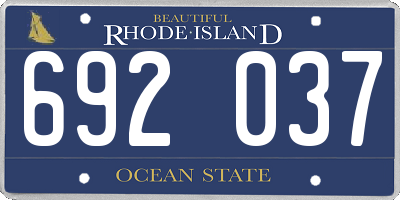 RI license plate 692037