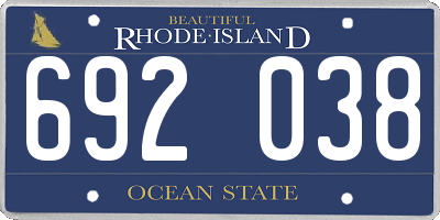 RI license plate 692038