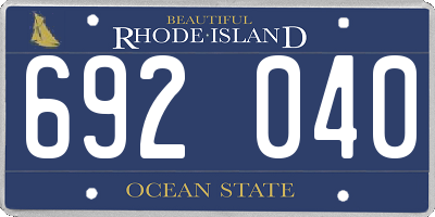 RI license plate 692040