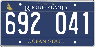RI license plate 692041