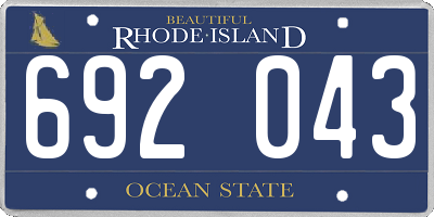 RI license plate 692043