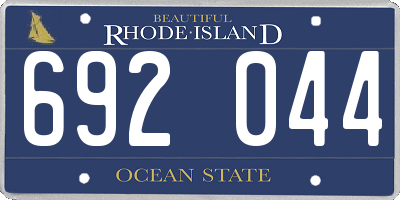 RI license plate 692044
