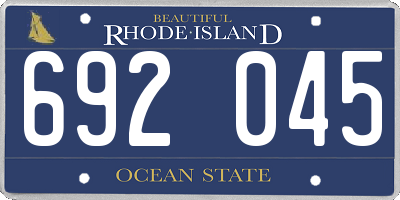 RI license plate 692045