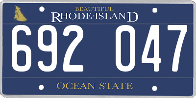 RI license plate 692047