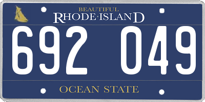 RI license plate 692049