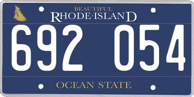 RI license plate 692054