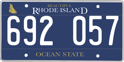 RI license plate 692057