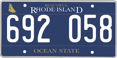 RI license plate 692058