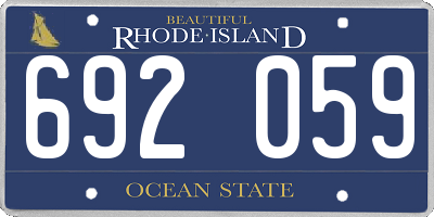RI license plate 692059