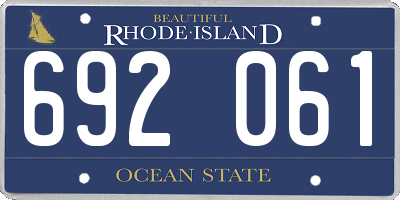 RI license plate 692061