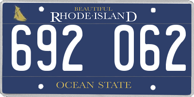 RI license plate 692062