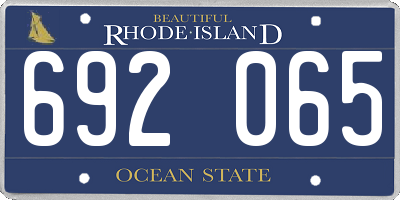 RI license plate 692065