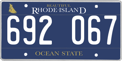 RI license plate 692067
