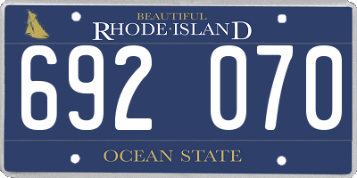RI license plate 692070