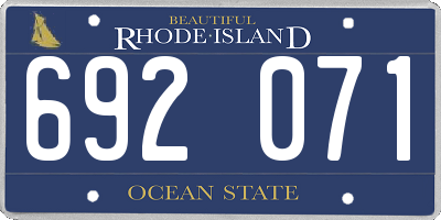 RI license plate 692071