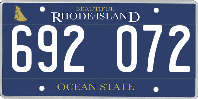 RI license plate 692072