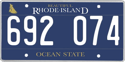 RI license plate 692074