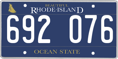 RI license plate 692076