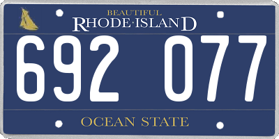 RI license plate 692077