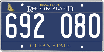 RI license plate 692080