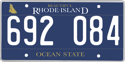 RI license plate 692084