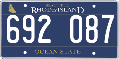 RI license plate 692087