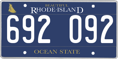 RI license plate 692092