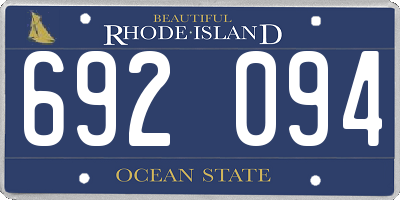 RI license plate 692094