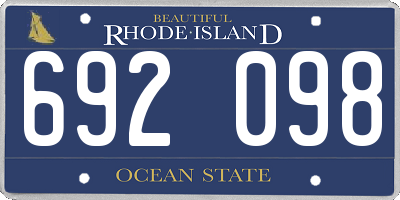 RI license plate 692098