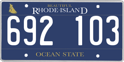 RI license plate 692103