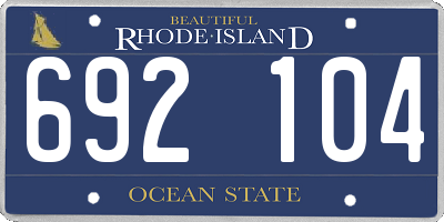 RI license plate 692104