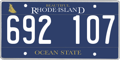 RI license plate 692107