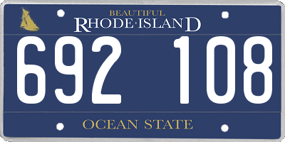 RI license plate 692108