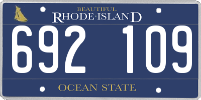 RI license plate 692109