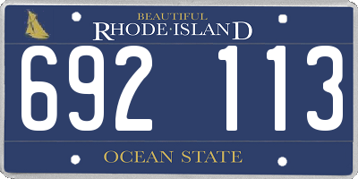 RI license plate 692113