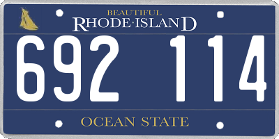 RI license plate 692114