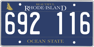 RI license plate 692116