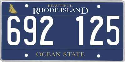 RI license plate 692125