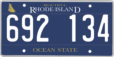 RI license plate 692134
