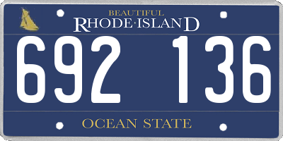 RI license plate 692136