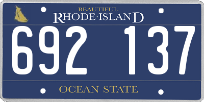 RI license plate 692137
